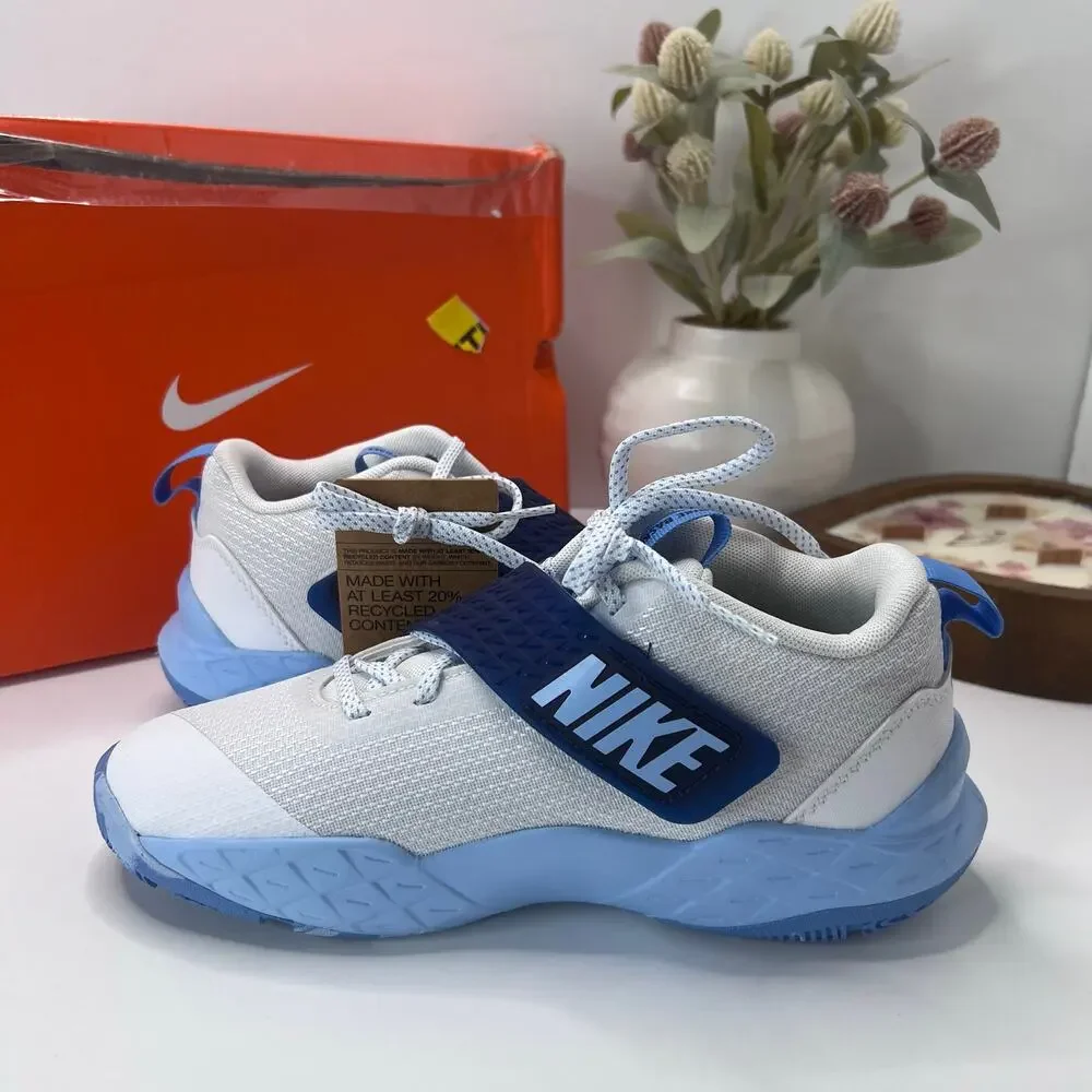 Nike Team Hustle D 12 (GS) White/University Blue HF6279 100 Boys 5Y Tried On